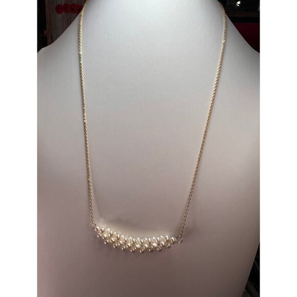 Cultured Freshwater Pearl Gold Over Sterling Silver Necklace - Picture 2 of 11